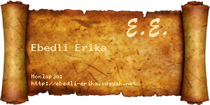 Ebedli Erika névjegykártya